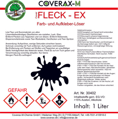 Art. Nr. 304 - Fleck Ex - Klebstofflöser - und Farblöser  250ml